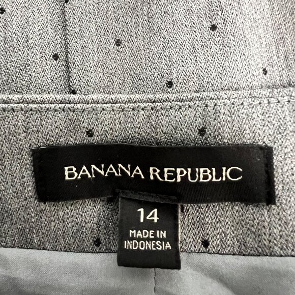 Banana Republic Polka Dot Straight Skirt Gray/Black Size 14 Zip - Picture 8 of 9